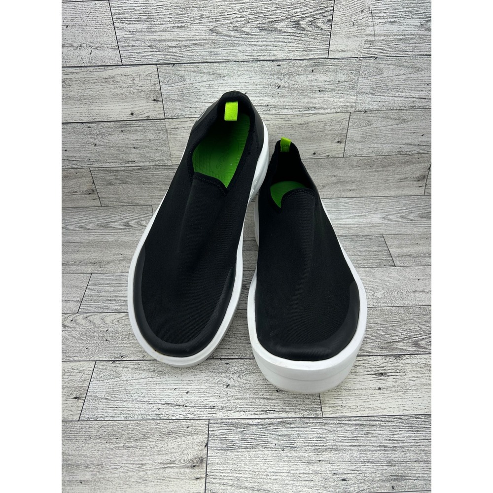 OOFOS OOmg Sport LS Black White Recovery Slip On Shoes Women Sz 8.5 EU 39.5